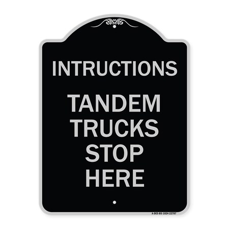 Signmission Truck Instructions Tandem Trucks Stop Here Heavy-Gauge Aluminum Sign, 24" x 18", BS-1824-22787 A-DES-BS-1824-22787